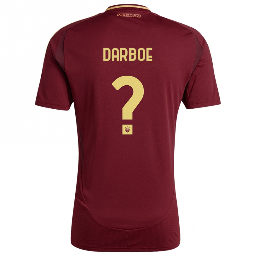 Gyermek Labdarúgás Balagie Darboe #0 Vörös Barna Arany Hazai Jersey 2024/25 Mez Póló Ing