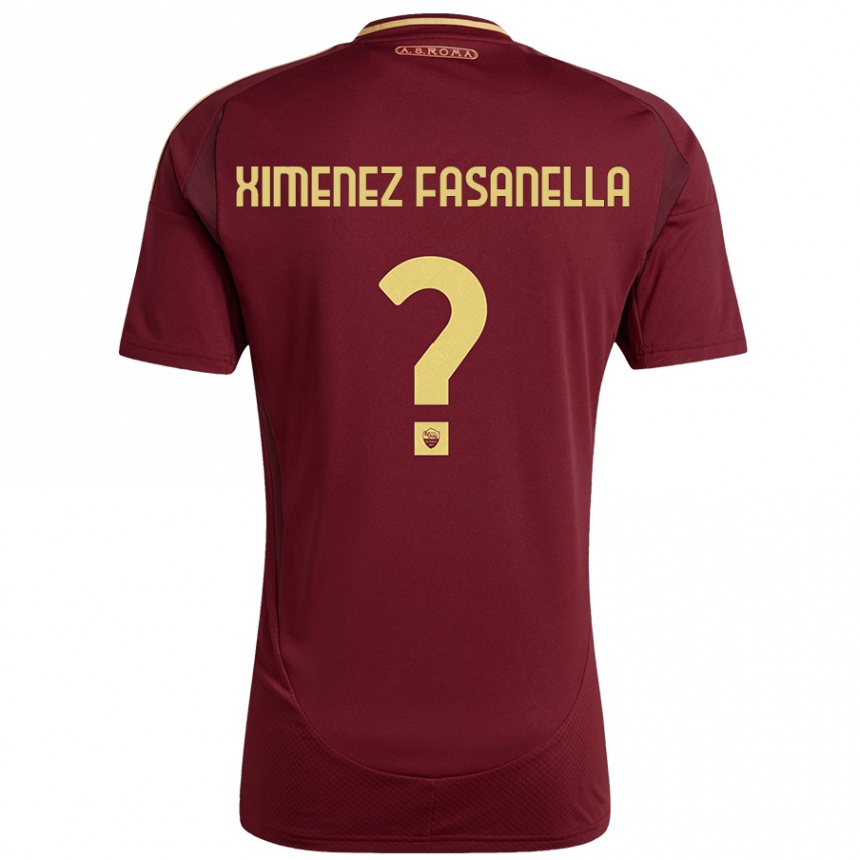 Gyermek Labdarúgás Rafael Ximenez Fasanella #0 Vörös Barna Arany Hazai Jersey 2024/25 Mez Póló Ing