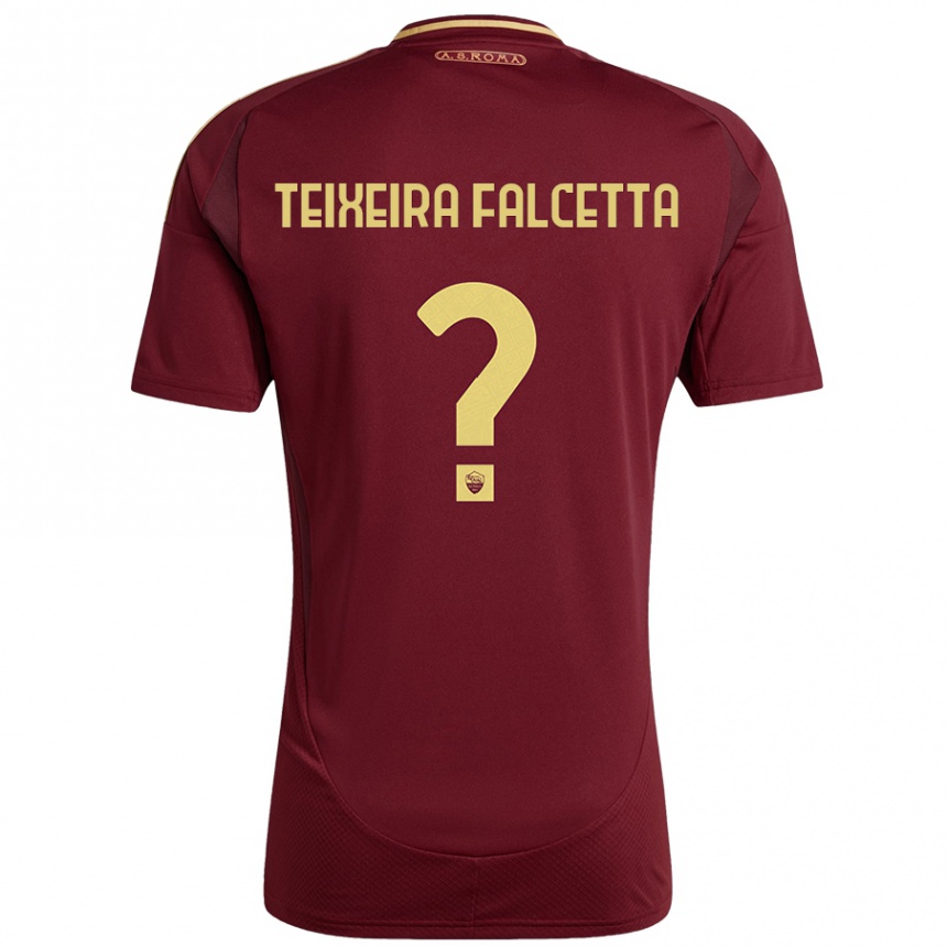 Gyermek Labdarúgás Pietro Teixeira Falcetta #0 Vörös Barna Arany Hazai Jersey 2024/25 Mez Póló Ing