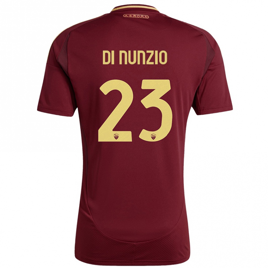 Gyermek Labdarúgás Alessandro Di Nunzio #23 Vörös Barna Arany Hazai Jersey 2024/25 Mez Póló Ing