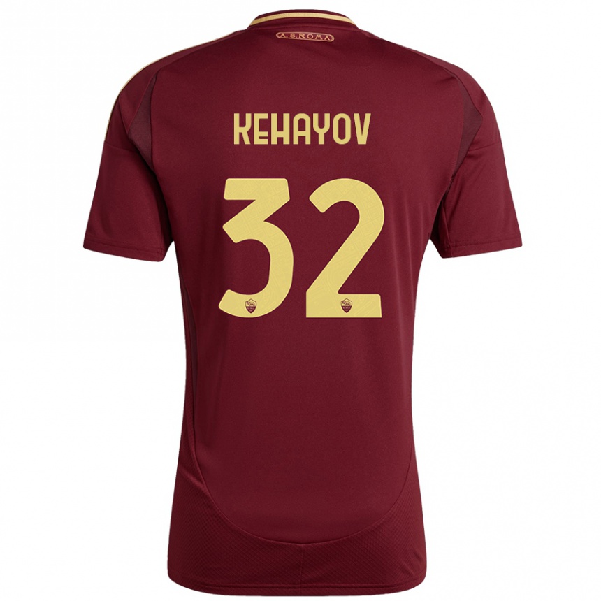 Gyermek Labdarúgás Atanas Kehayov #32 Vörös Barna Arany Hazai Jersey 2024/25 Mez Póló Ing