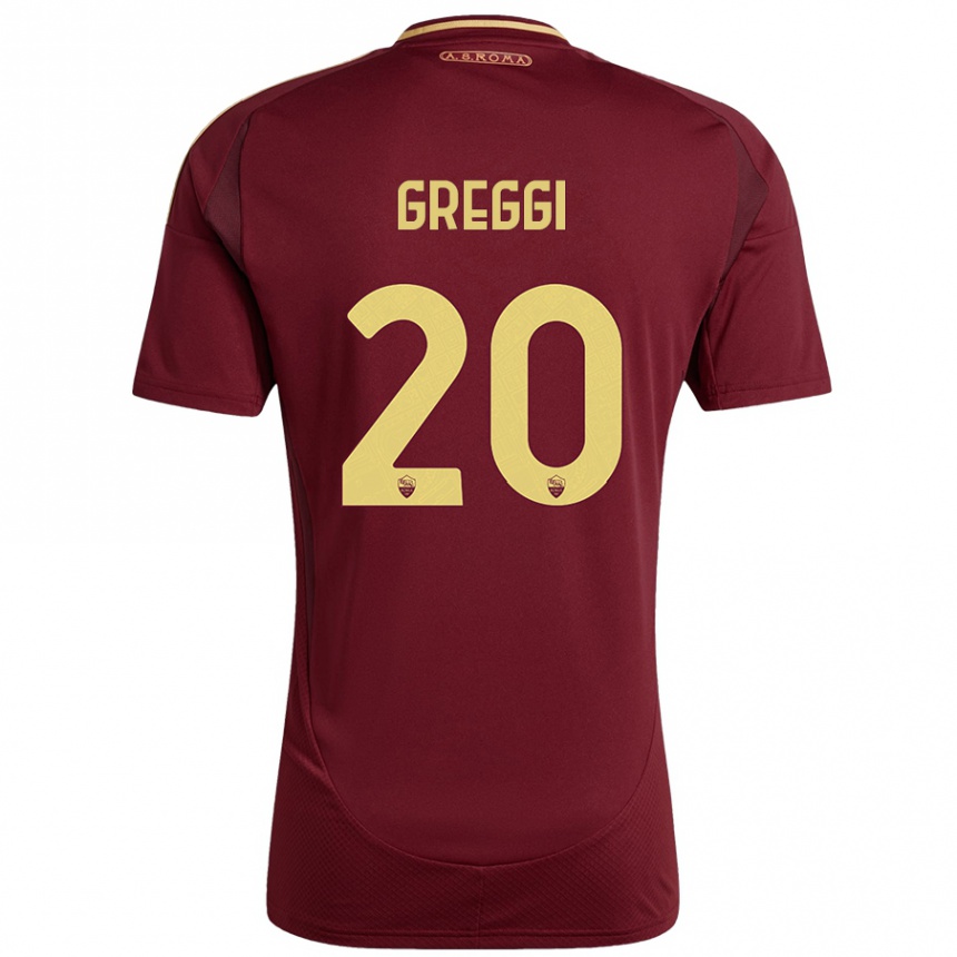 Gyermek Labdarúgás Giada Greggi #20 Vörös Barna Arany Hazai Jersey 2024/25 Mez Póló Ing