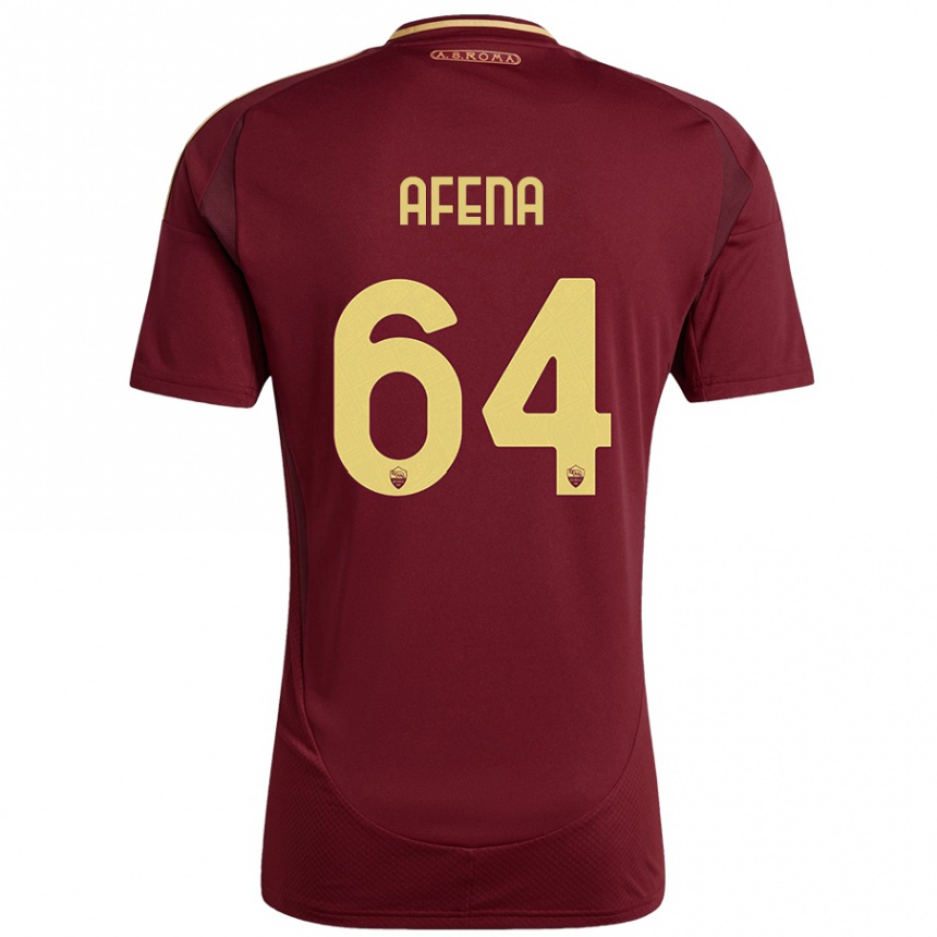 Gyermek Labdarúgás Felix Afena-Gyan #64 Vörös Barna Arany Hazai Jersey 2024/25 Mez Póló Ing