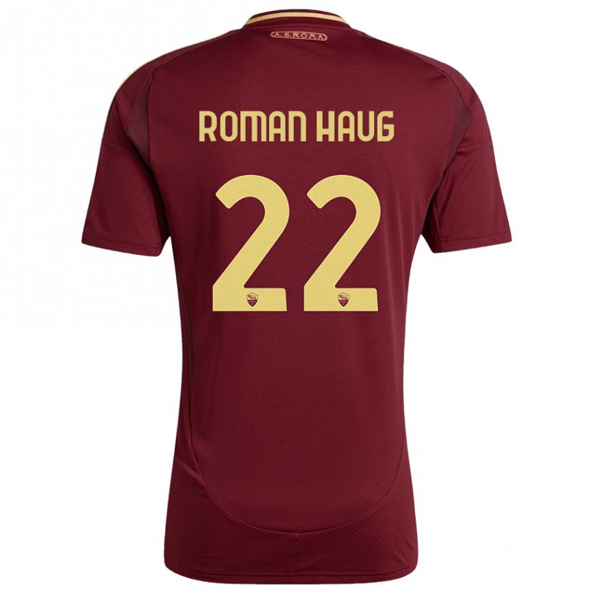 Gyermek Labdarúgás Sophie Roman Haug #22 Vörös Barna Arany Hazai Jersey 2024/25 Mez Póló Ing