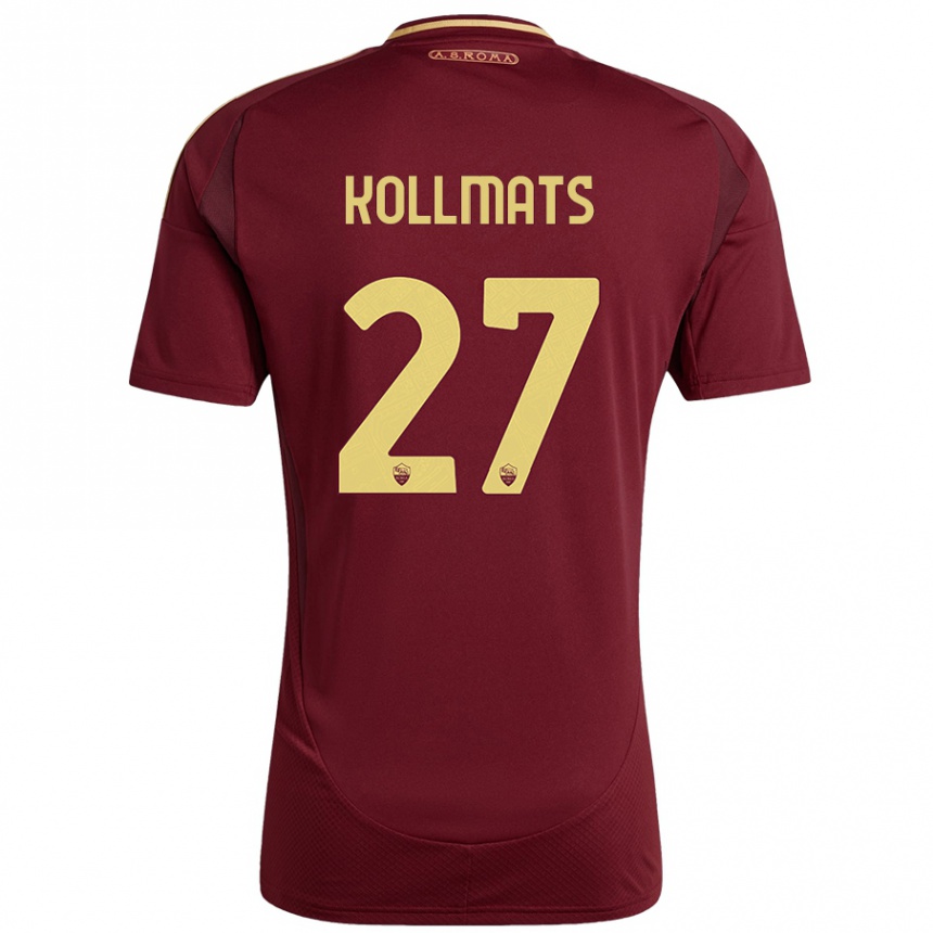 Gyermek Labdarúgás Beata Kollmats #27 Vörös Barna Arany Hazai Jersey 2024/25 Mez Póló Ing