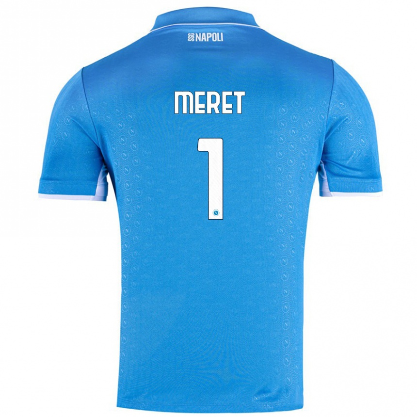 Gyermek Labdarúgás Alex Meret #1 Ég Kék Hazai Jersey 2024/25 Mez Póló Ing