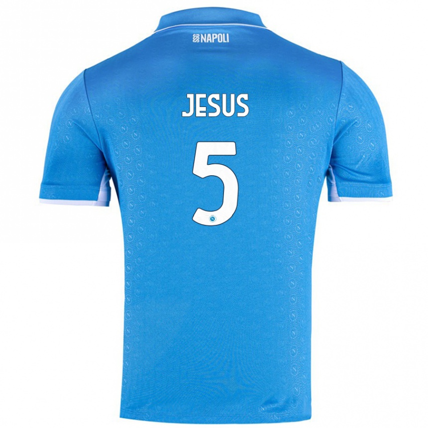 Gyermek Labdarúgás Juan Jesus #5 Ég Kék Hazai Jersey 2024/25 Mez Póló Ing