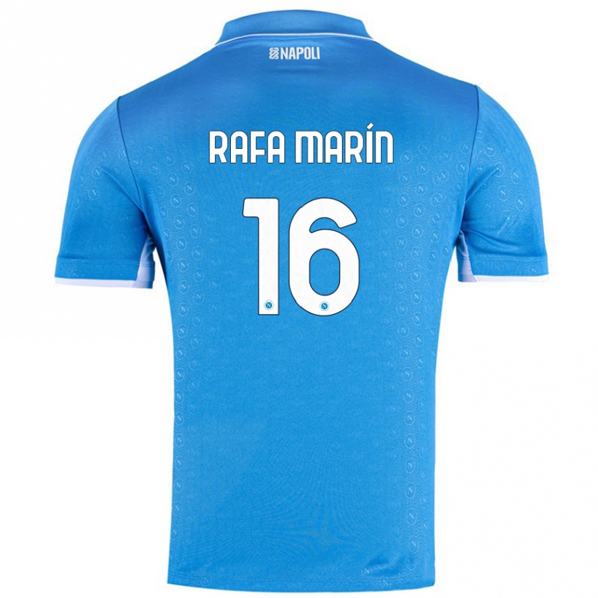 Gyermek Labdarúgás Rafa Marín #16 Ég Kék Hazai Jersey 2024/25 Mez Póló Ing