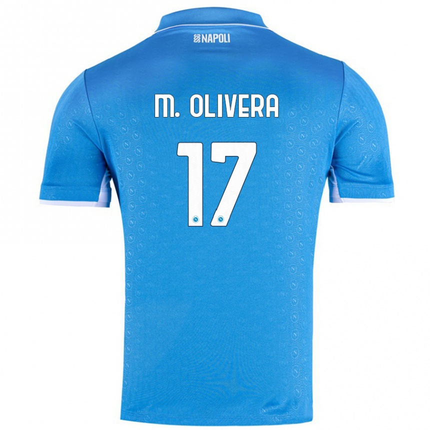 Gyermek Labdarúgás Mathias Olivera #17 Ég Kék Hazai Jersey 2024/25 Mez Póló Ing