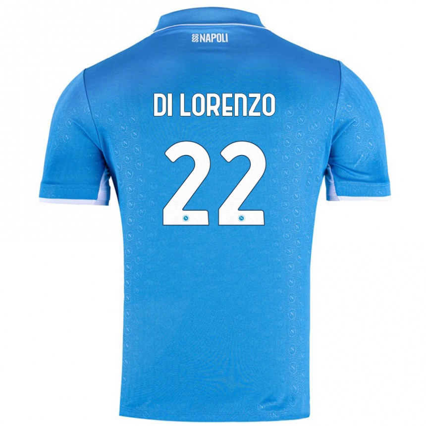 Gyermek Labdarúgás Giovanni Di Lorenzo #22 Ég Kék Hazai Jersey 2024/25 Mez Póló Ing