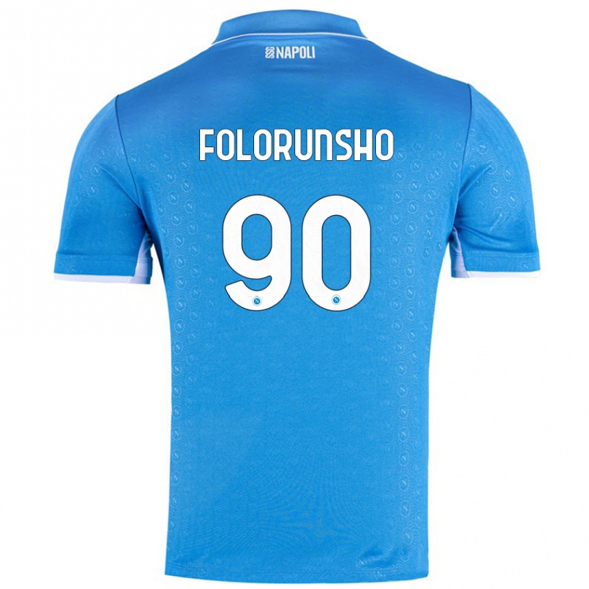 Gyermek Labdarúgás Michael Folorunsho #90 Ég Kék Hazai Jersey 2024/25 Mez Póló Ing