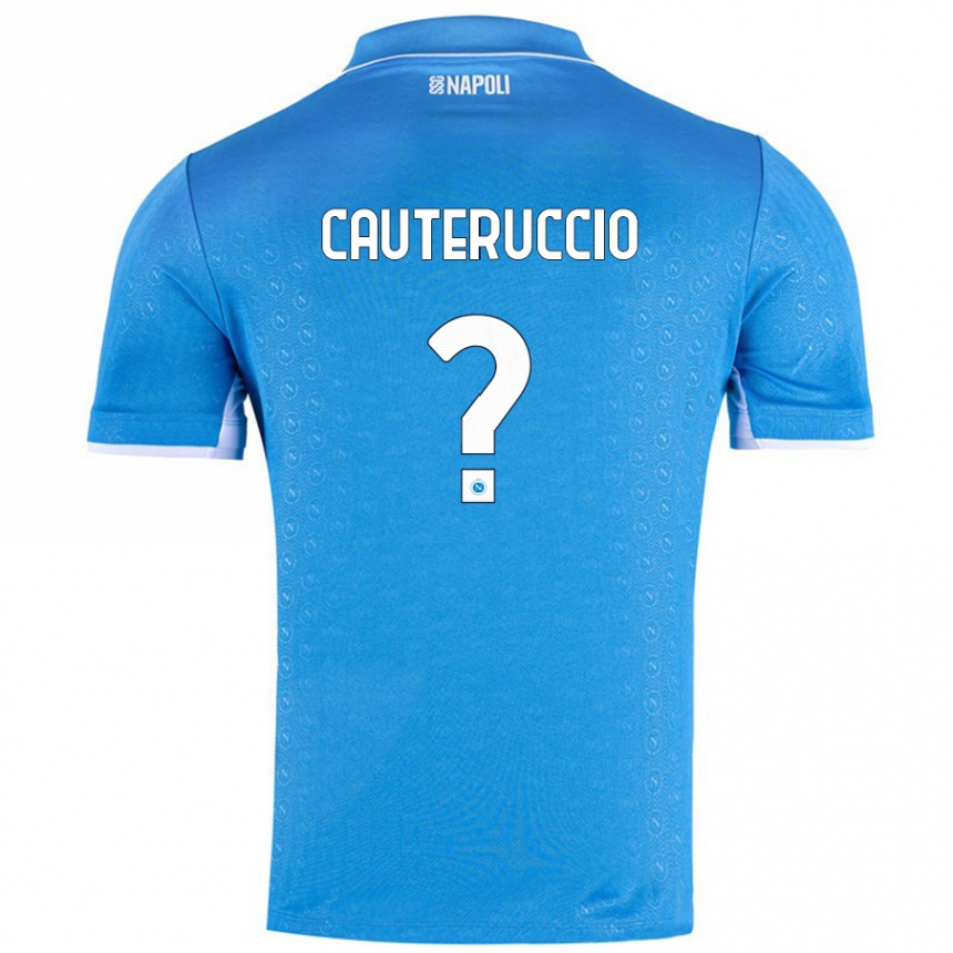 Gyermek Labdarúgás Walter Cauteruccio #0 Ég Kék Hazai Jersey 2024/25 Mez Póló Ing