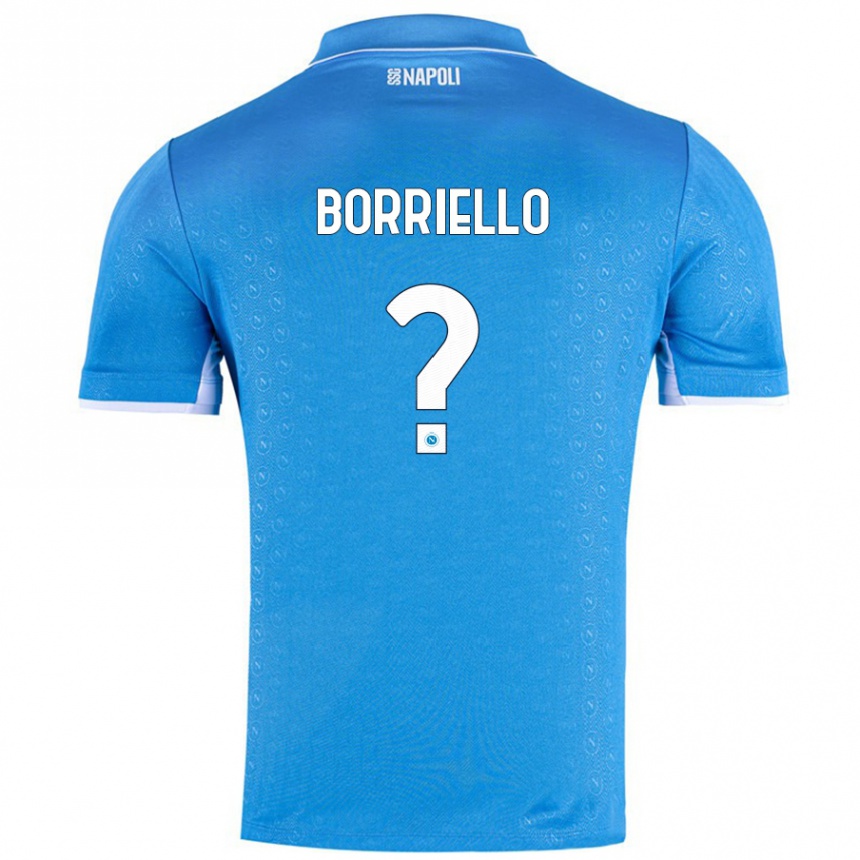 Gyermek Labdarúgás Salvatore Borriello #0 Ég Kék Hazai Jersey 2024/25 Mez Póló Ing