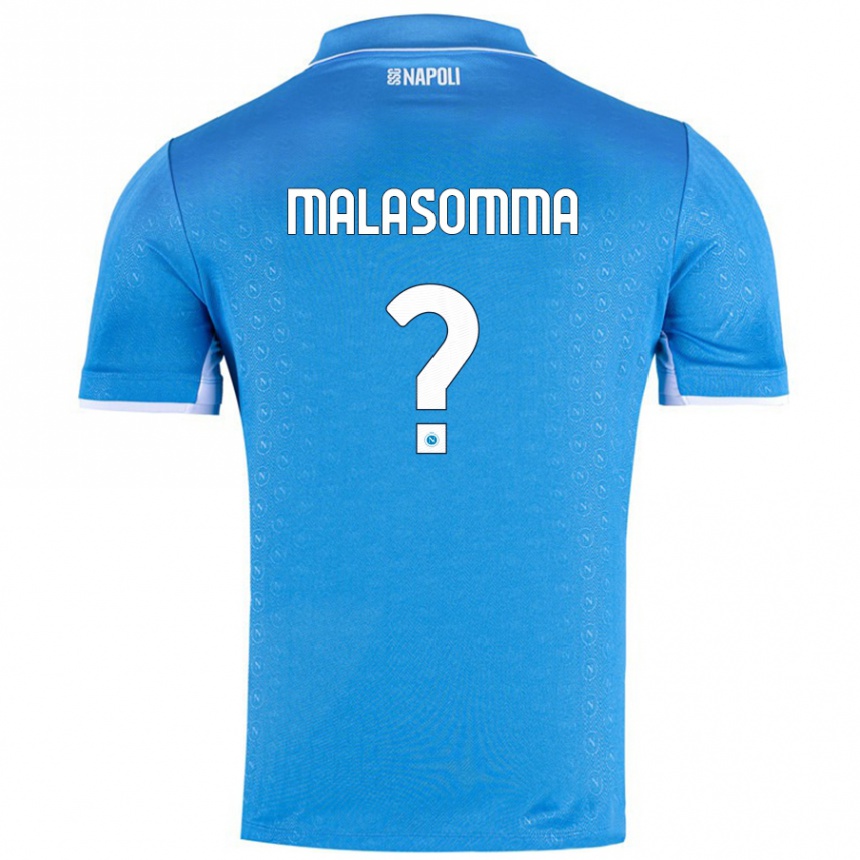 Gyermek Labdarúgás Matteo Malasomma #0 Ég Kék Hazai Jersey 2024/25 Mez Póló Ing