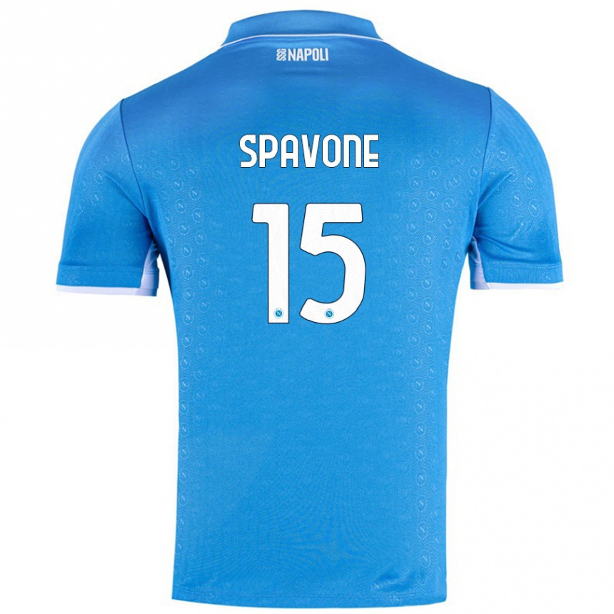 Gyermek Labdarúgás Alessandro Spavone #15 Ég Kék Hazai Jersey 2024/25 Mez Póló Ing