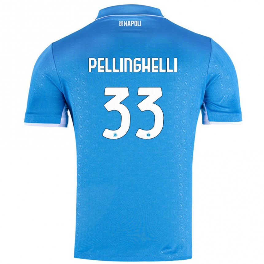 Gyermek Labdarúgás Alice Pellinghelli #33 Ég Kék Hazai Jersey 2024/25 Mez Póló Ing