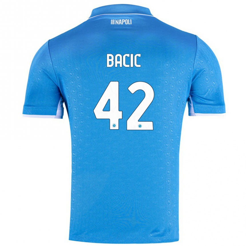 Gyermek Labdarúgás Doris Bačić #42 Ég Kék Hazai Jersey 2024/25 Mez Póló Ing