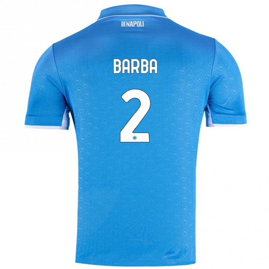 Gyermek Labdarúgás Benedetto Barba #2 Ég Kék Hazai Jersey 2024/25 Mez Póló Ing