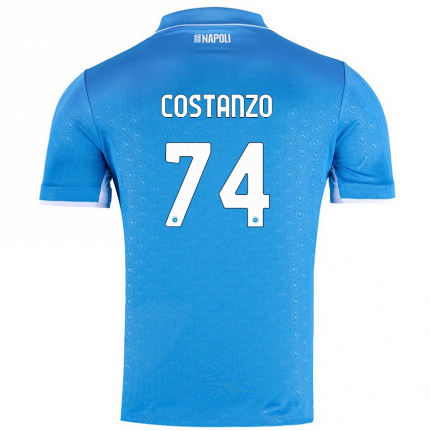 Gyermek Labdarúgás Davide Costanzo #74 Ég Kék Hazai Jersey 2024/25 Mez Póló Ing