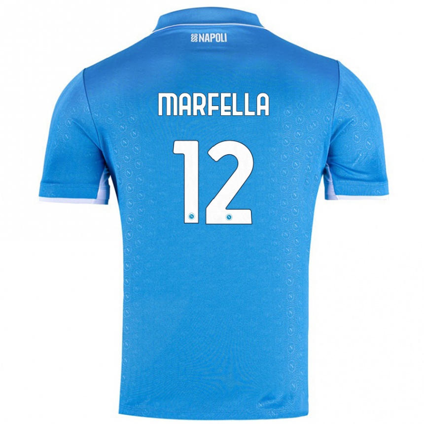 Gyermek Labdarúgás Davide Marfella #12 Ég Kék Hazai Jersey 2024/25 Mez Póló Ing