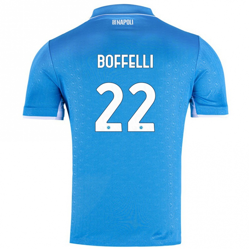 Gyermek Labdarúgás Valerio Boffelli #22 Ég Kék Hazai Jersey 2024/25 Mez Póló Ing