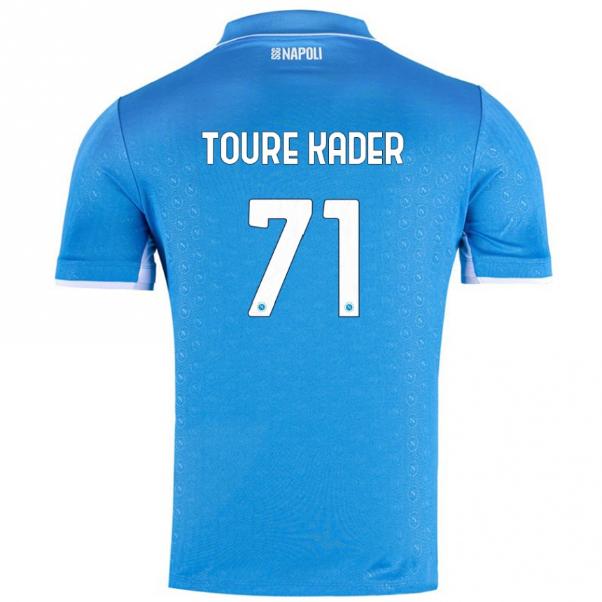 Gyermek Labdarúgás Aziz Toure Kader #71 Ég Kék Hazai Jersey 2024/25 Mez Póló Ing