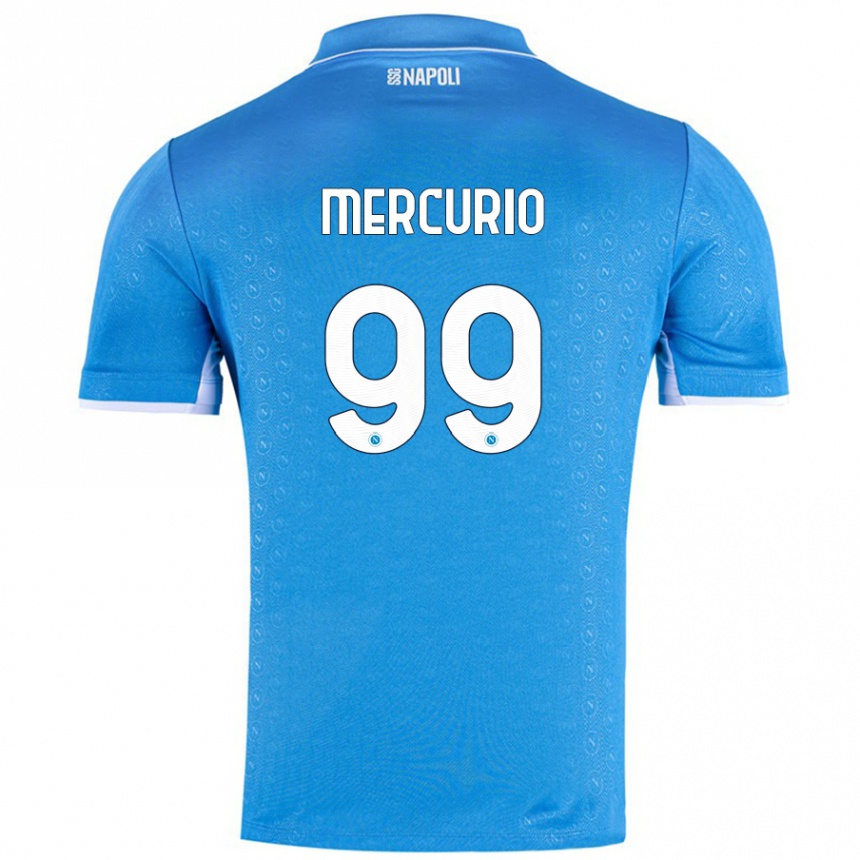 Gyermek Labdarúgás Giovanni Mercurio #99 Ég Kék Hazai Jersey 2024/25 Mez Póló Ing