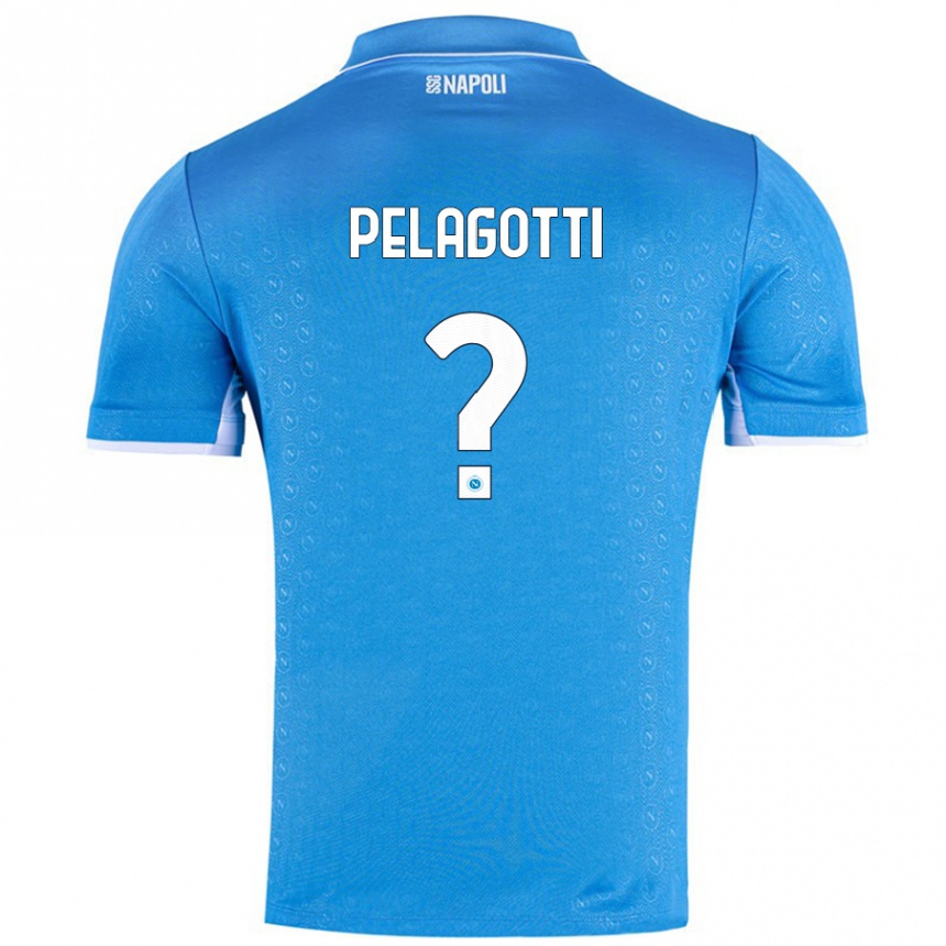 Gyermek Labdarúgás Ludovico Benjamin Pelagotti #0 Ég Kék Hazai Jersey 2024/25 Mez Póló Ing