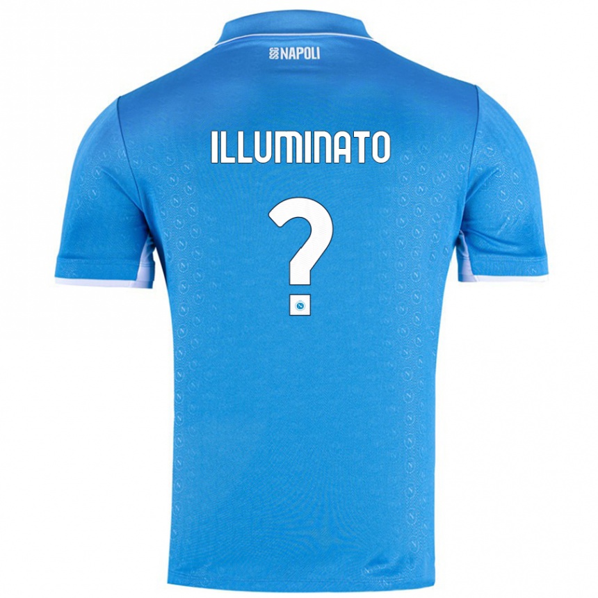 Gyermek Labdarúgás Antonio Illuminato #0 Ég Kék Hazai Jersey 2024/25 Mez Póló Ing