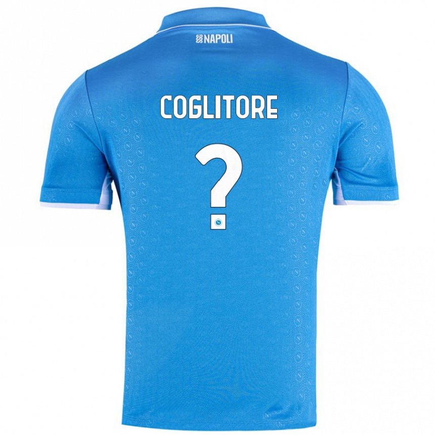 Gyermek Labdarúgás Matteo Coglitore #0 Ég Kék Hazai Jersey 2024/25 Mez Póló Ing