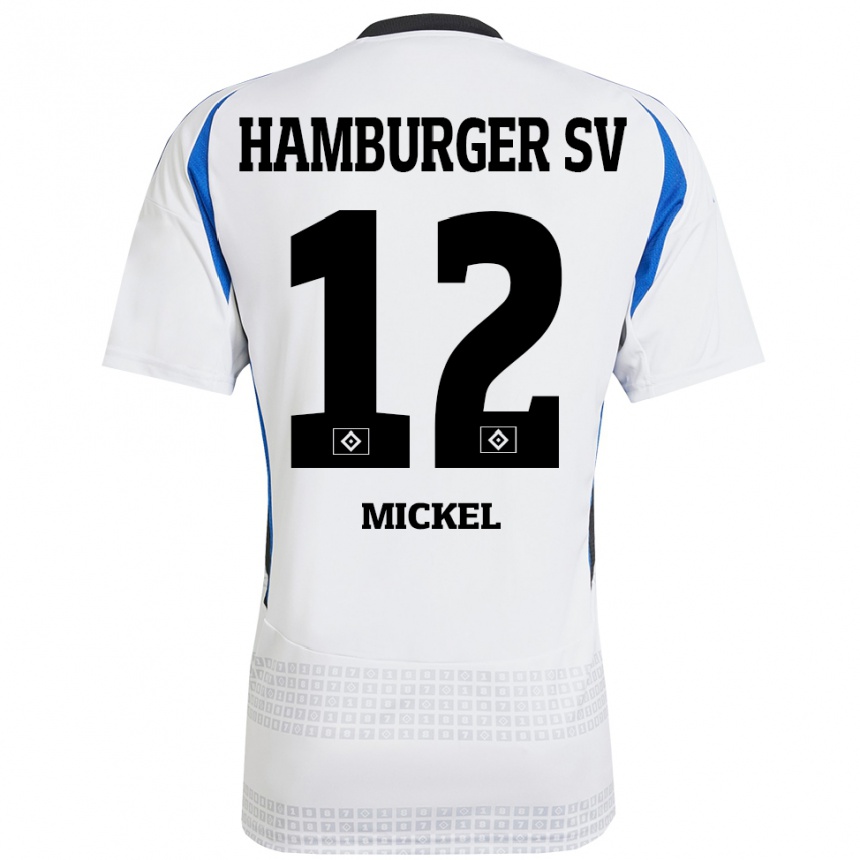 Gyermek Labdarúgás Tom Mickel #12 Fehér Kék Hazai Jersey 2024/25 Mez Póló Ing