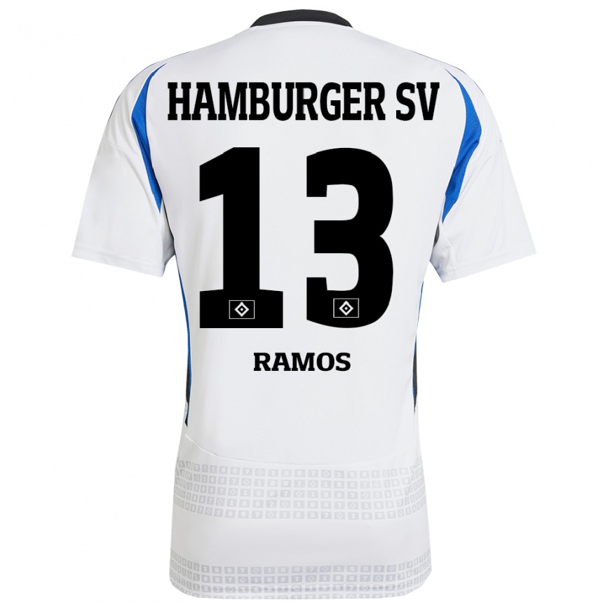 Gyermek Labdarúgás Guilherme Ramos #13 Fehér Kék Hazai Jersey 2024/25 Mez Póló Ing