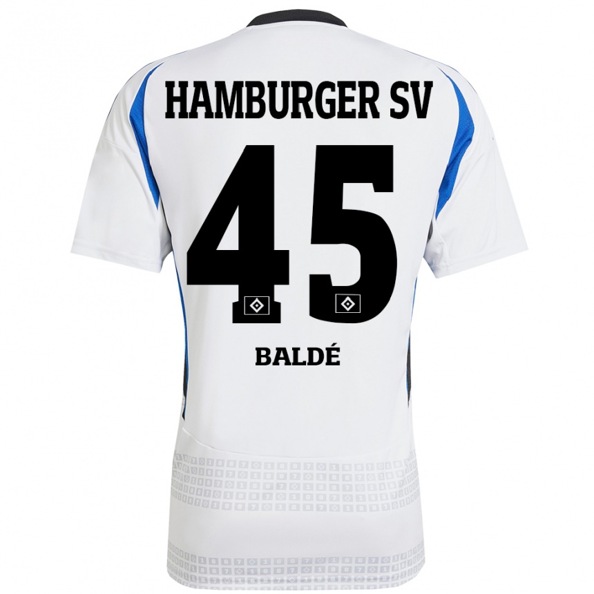 Gyermek Labdarúgás Fabio Baldé #45 Fehér Kék Hazai Jersey 2024/25 Mez Póló Ing