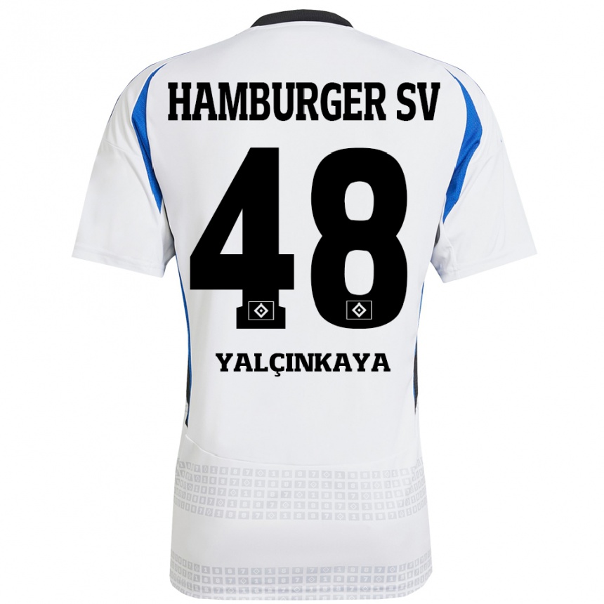 Gyermek Labdarúgás Bilal Yalcinkaya #48 Fehér Kék Hazai Jersey 2024/25 Mez Póló Ing