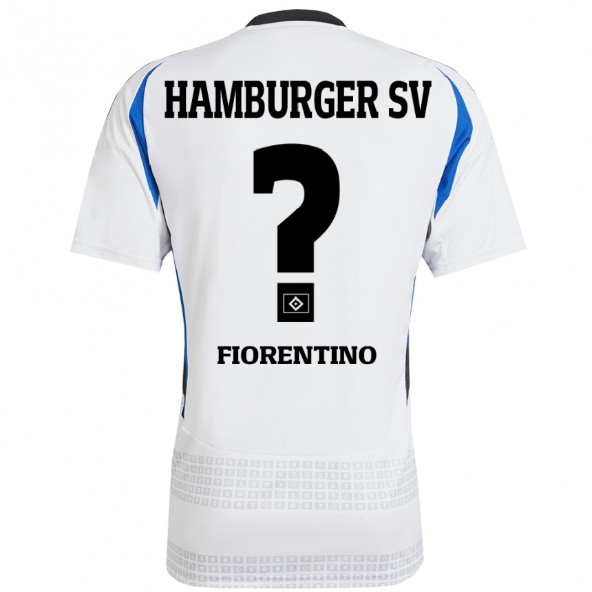 Gyermek Labdarúgás Gianluca Fiorentino #0 Fehér Kék Hazai Jersey 2024/25 Mez Póló Ing