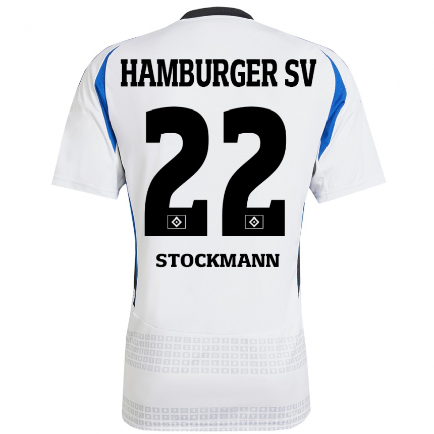 Gyermek Labdarúgás Sarah Stöckmann #22 Fehér Kék Hazai Jersey 2024/25 Mez Póló Ing