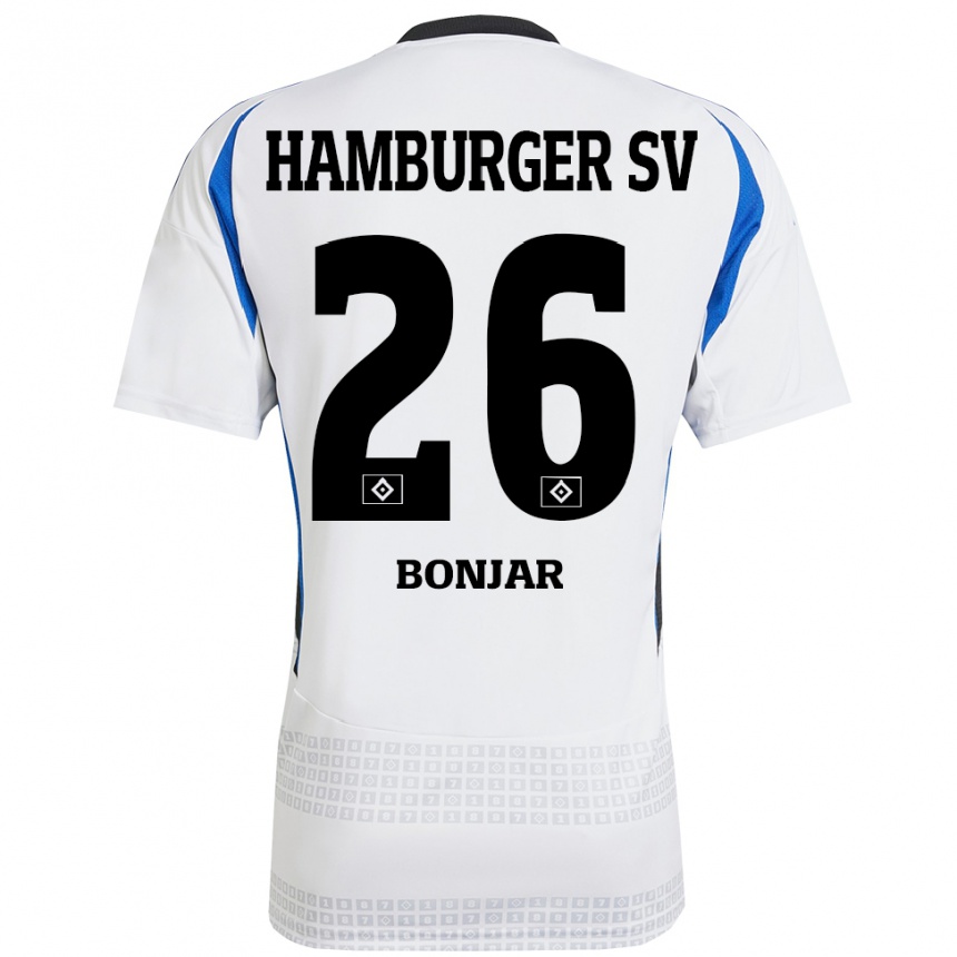 Gyermek Labdarúgás Amir Bonjar #26 Fehér Kék Hazai Jersey 2024/25 Mez Póló Ing