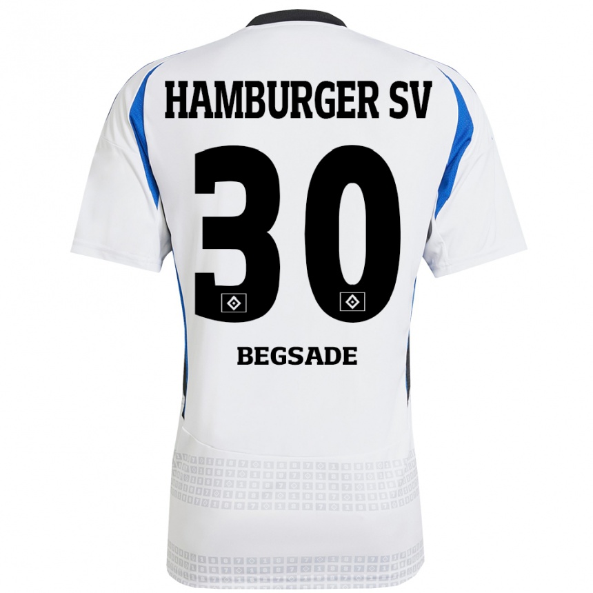 Gyermek Labdarúgás Soheil Begsade #30 Fehér Kék Hazai Jersey 2024/25 Mez Póló Ing