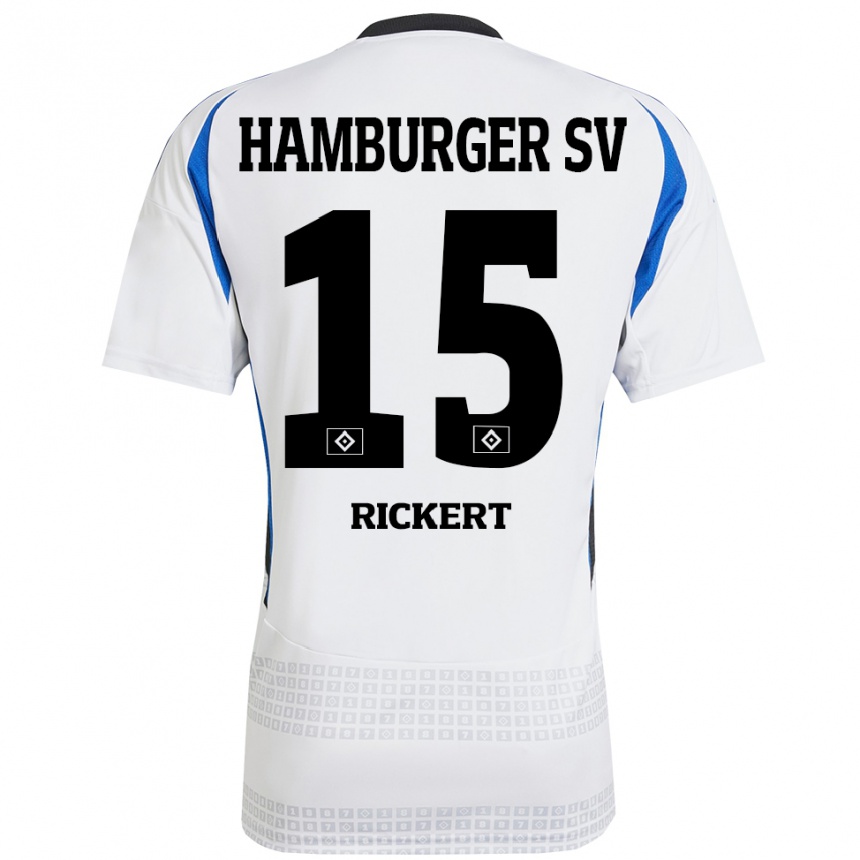 Gyermek Labdarúgás Manja Rickert #15 Fehér Kék Hazai Jersey 2024/25 Mez Póló Ing