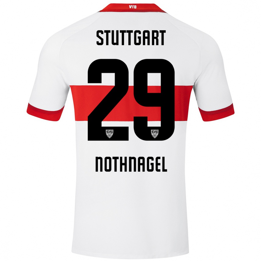 Gyermek Labdarúgás Dominik Nothnagel #29 Fehér Piros Hazai Jersey 2024/25 Mez Póló Ing