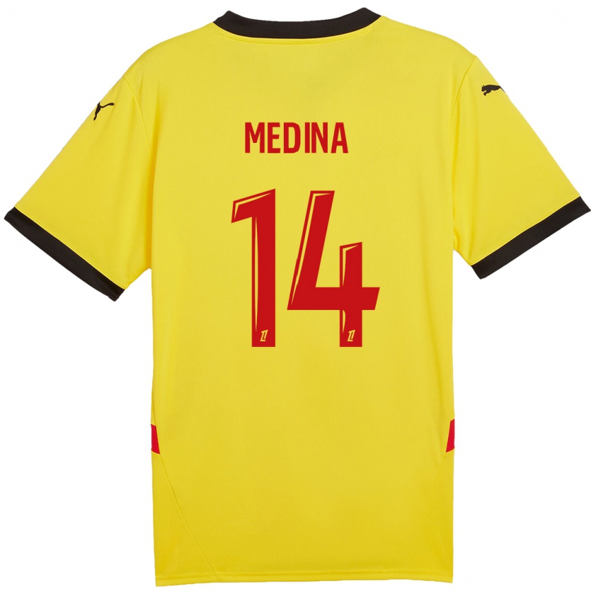 Gyermek Labdarúgás Facundo Medina #14 Sárga Piros Hazai Jersey 2024/25 Mez Póló Ing