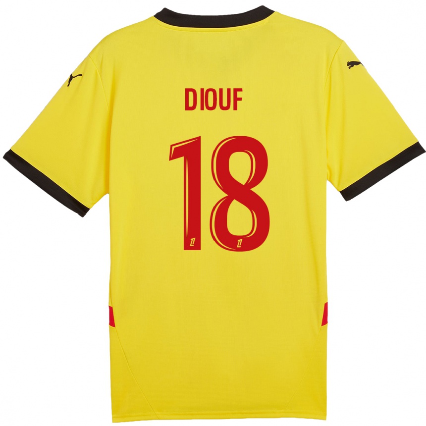 Gyermek Labdarúgás Andy Diouf #18 Sárga Piros Hazai Jersey 2024/25 Mez Póló Ing