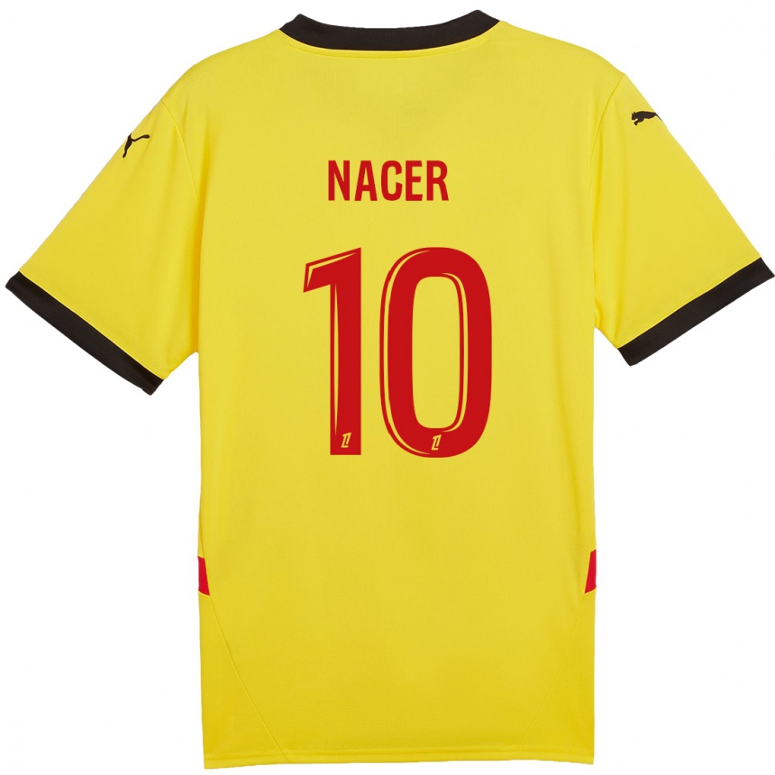 Gyermek Labdarúgás Myriem Nacer #10 Sárga Piros Hazai Jersey 2024/25 Mez Póló Ing