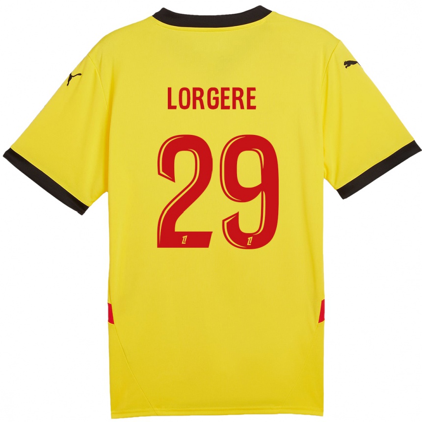 Gyermek Labdarúgás Charlotte Lorgeré #29 Sárga Piros Hazai Jersey 2024/25 Mez Póló Ing