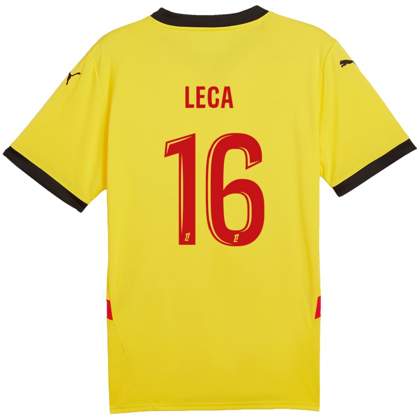 Gyermek Labdarúgás Jean-Louis Leca #16 Sárga Piros Hazai Jersey 2024/25 Mez Póló Ing