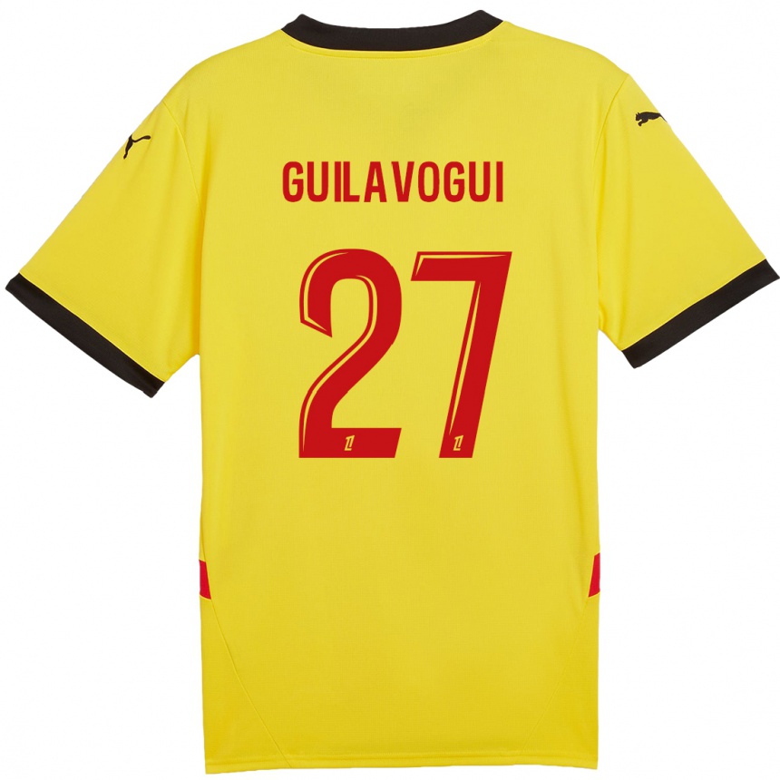 Gyermek Labdarúgás Morgan Guilavogui #27 Sárga Piros Hazai Jersey 2024/25 Mez Póló Ing