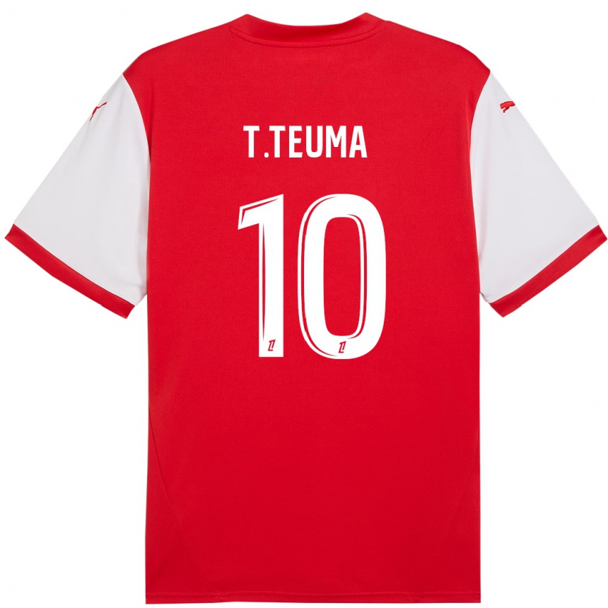 Gyermek Labdarúgás Teddy Teuma #10 Piros Fehér Hazai Jersey 2024/25 Mez Póló Ing