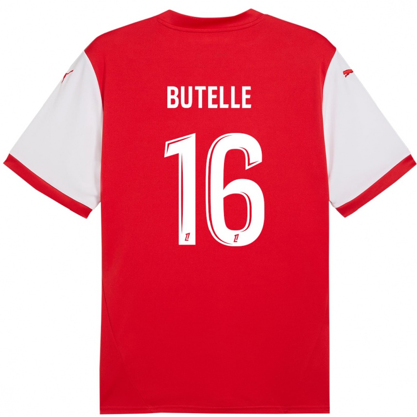 Gyermek Labdarúgás Ludovic Butelle #16 Piros Fehér Hazai Jersey 2024/25 Mez Póló Ing