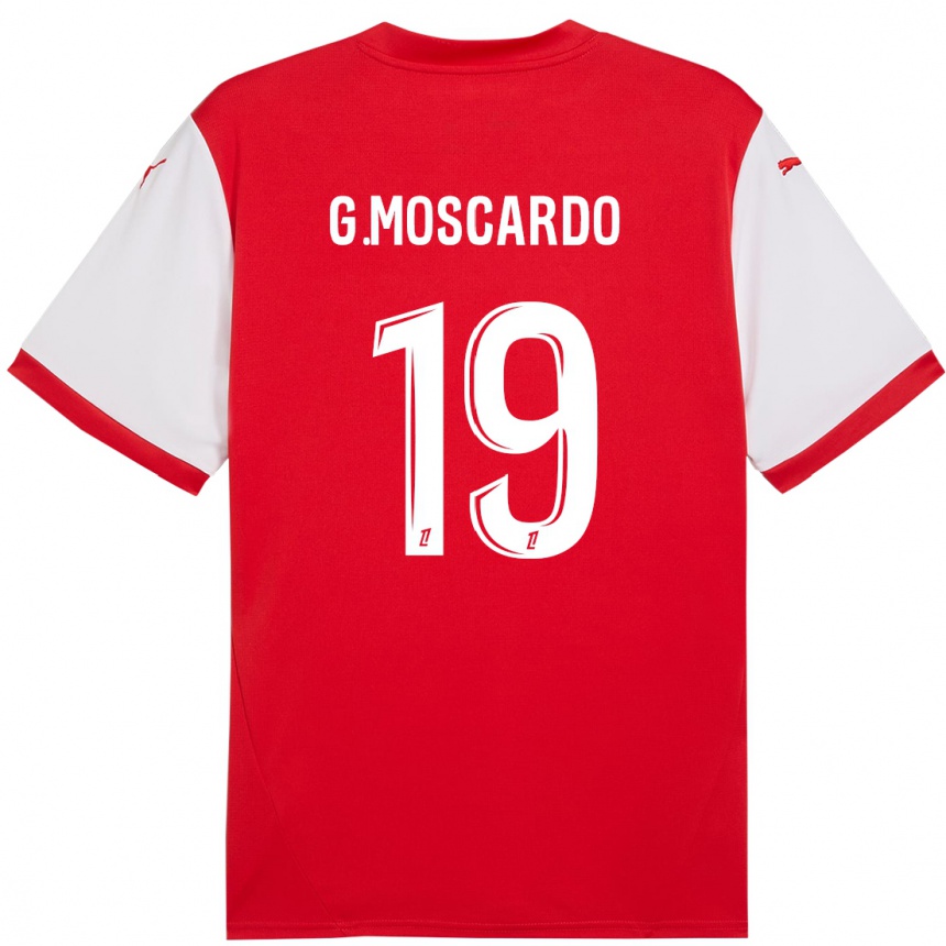 Gyermek Labdarúgás Gabriel Moscardo #19 Piros Fehér Hazai Jersey 2024/25 Mez Póló Ing