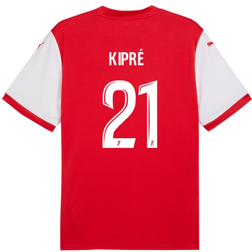 Gyermek Labdarúgás Cédric Kipré #21 Piros Fehér Hazai Jersey 2024/25 Mez Póló Ing